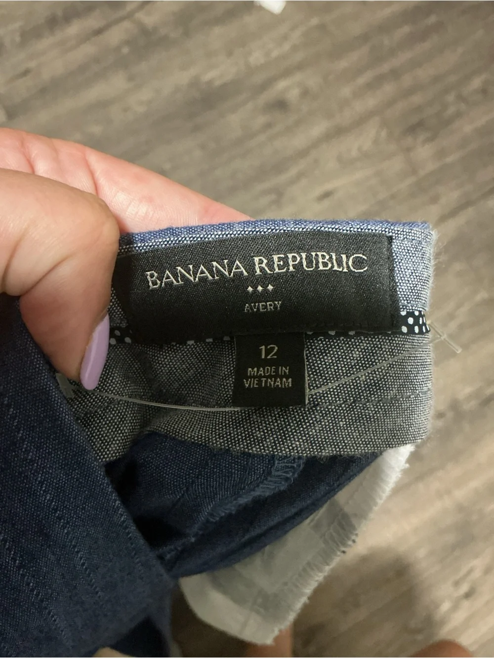 Banana Republic Women’s Avery Pant Blue Linen Blend Belt Business Office